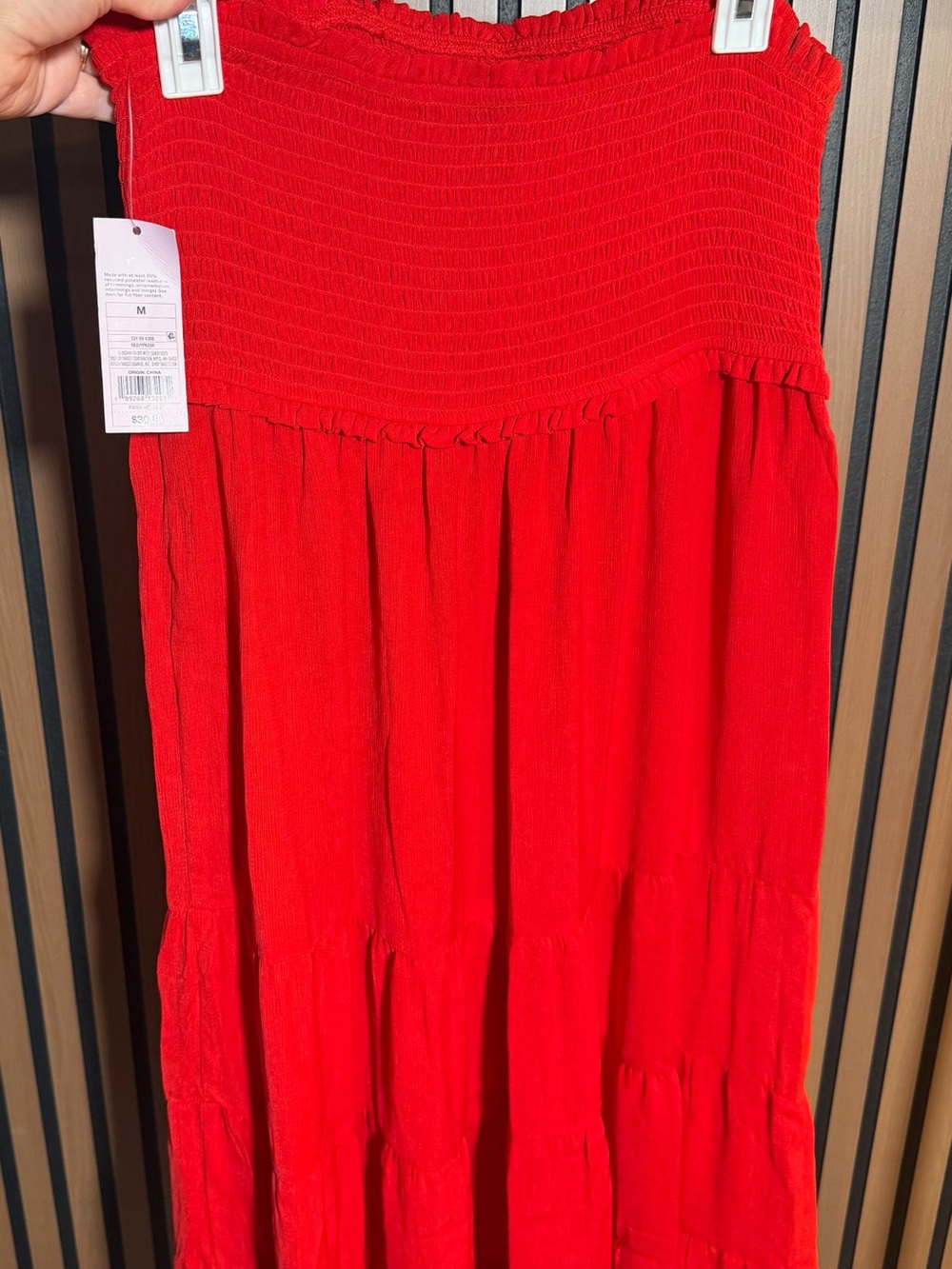 wild fable Red Smocked Maxi Skirt